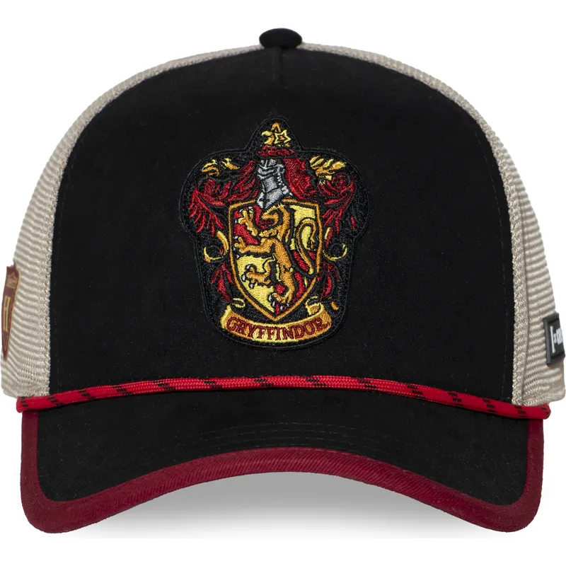 sort-og-beige-trucker-kasket-gryffindor-hp3-gry-harry-potter-fra-capslab