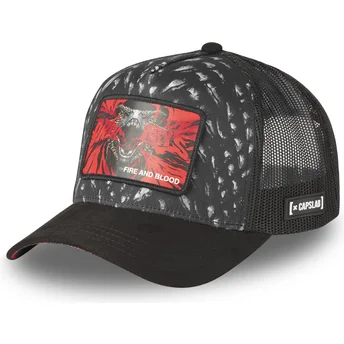 Petten gebogen zwart snapback Fire And Blood GOT BLO Dracarys Game of Thrones van Capslab