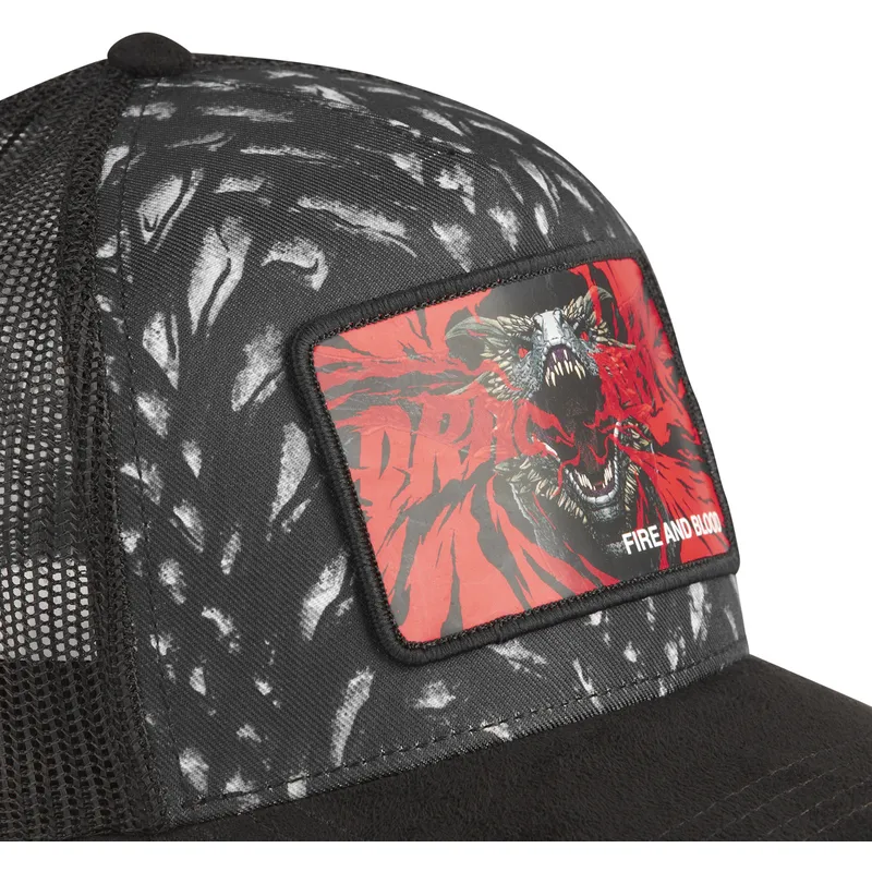 schwarze-trucker-cap-dracarys-fire-and-blood-got-blo-game-of-thrones-von-capslab