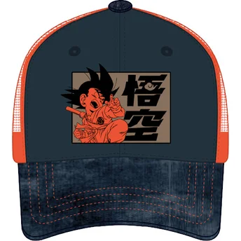 Trucker kasket blå og orange Son Goku Barn DB6 KID Dragon Ball fra Capslab