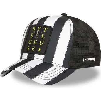 Gorra trucker negra y blanca Beetlejuice BTJ STR Beetlejuice de Capslab