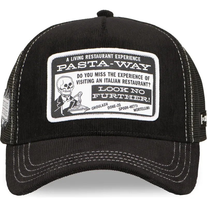 petten-gebogen-zwart-snapback-pasta-way-beetlejuice-van-capslab