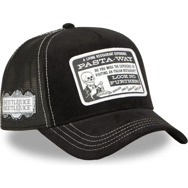 petten-gebogen-zwart-snapback-pasta-way-beetlejuice-van-capslab