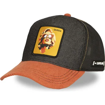 Petten gebogen zwart snapback Queen FAM QUE Marilyn Monroe Beroemdheden van Capslab