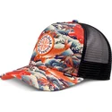 petten-gebogen-meerkleurig-snapback-koi-watching-club-hft-van-djinns