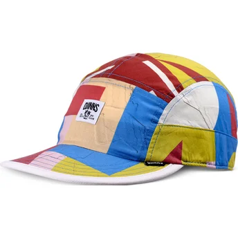 Justerbar flerfarvet buet kasket Geometric Bright Soft FC fra Djinns