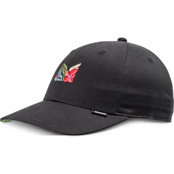 Sort justerbar curved cap M-Flowers fra Djinns