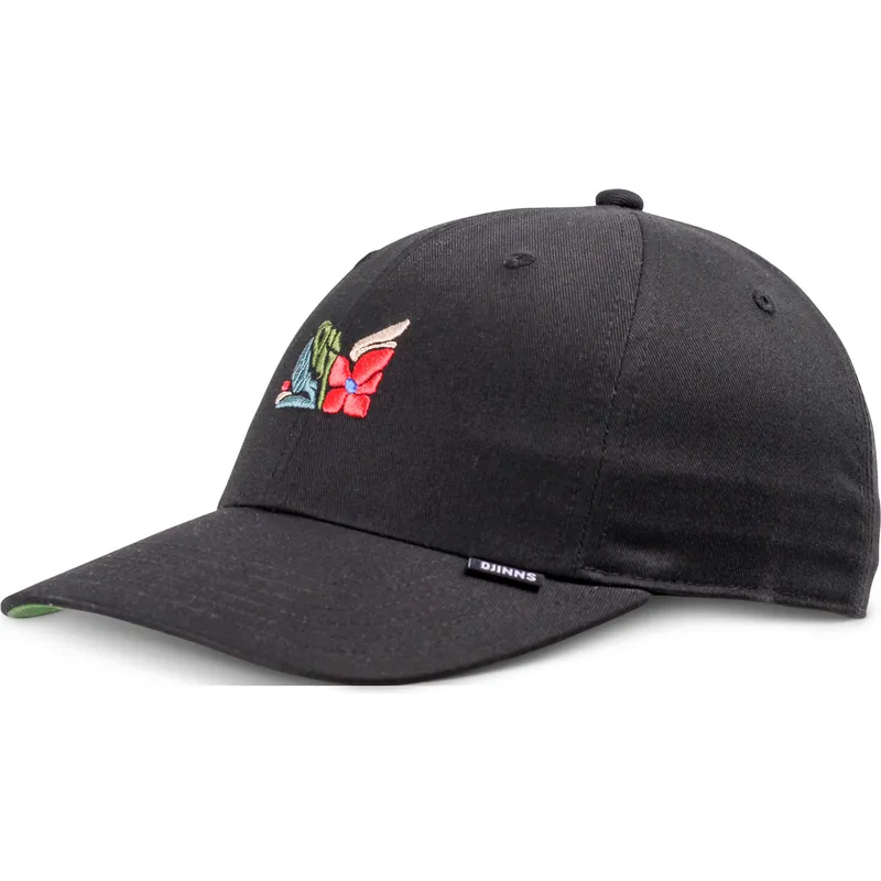 cappellino-visiera-curva-nero-regolabile-m-flowers-di-djinns