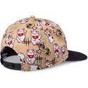flad-beige-og-sort-snapback-kasket-til-dreng-lucky-cat-linen-fra-djinns