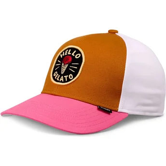 Petten gebogen meerkleurig snapback voor kinderen Food Gelato Basic van Djinns