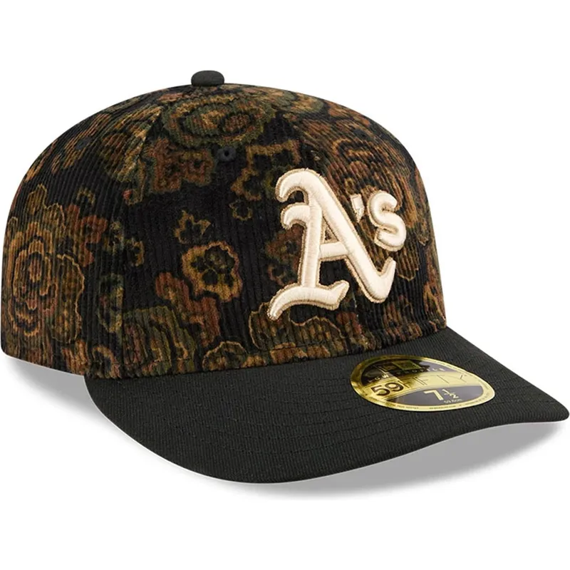 cap-gebogen-black-ajustada-59fifty-low-profile-floral-cord-three-looms-printed-corduroy-van-oakland-athletics-mlb-van-new-era
