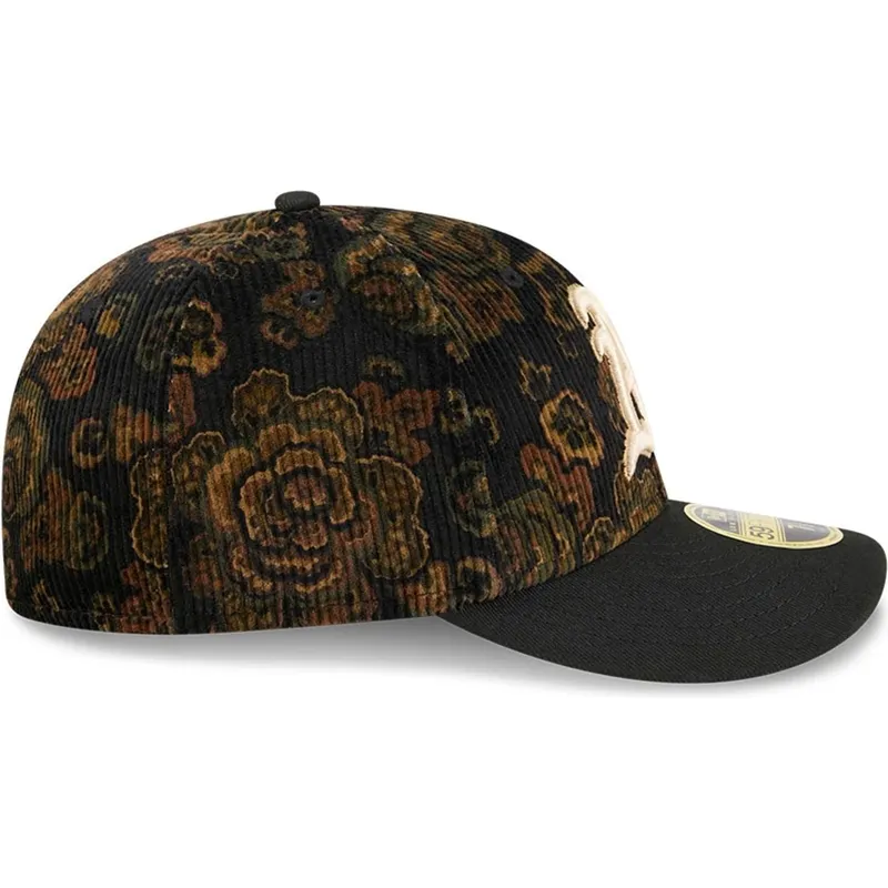 cap-gebogen-black-ajustada-59fifty-low-profile-floral-cord-three-looms-printed-corduroy-van-oakland-athletics-mlb-van-new-era