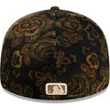 sort-buet-justerbar-59fifty-low-profile-floral-cord-three-looms-printed-corduroy-kasket-fra-new-york-yankees-mlb-fra-new-era