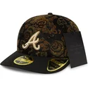gorra-curva-negra-ajustada-59fifty-low-profile-floral-cord-three-looms-printed-corduroy-de-atlanta-braves-mlb-de-new-era