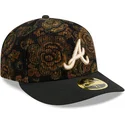 cappello-curvo-nero-regolabile-59fifty-low-profile-floral-cord-three-looms-printed-corduroy-degli-atlanta-braves-mlb-di-new-era