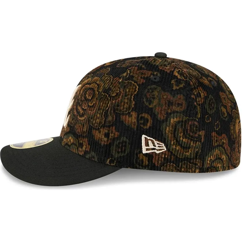 svart-bojd-keps-justerbar-59fifty-low-profile-floral-cord-three-looms-printed-corduroy-fran-atlanta-braves-mlb-av-new-era