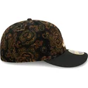 cappellino-curvo-nero-regolabile-59fifty-low-profile-floral-cord-three-looms-printed-corduroy-di-atlanta-braves-mlb-di-new-era