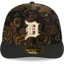cappellino-curvo-nero-regolabile-59fifty-low-profile-floral-cord-three-looms-printed-corduroy-dei-detroit-tigers-mlb-di-new-era