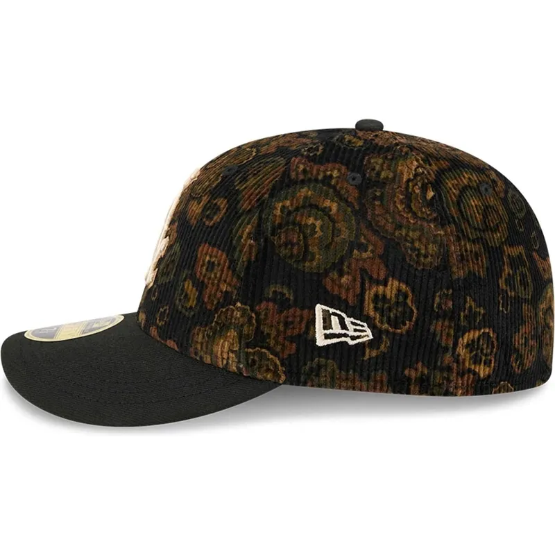 sort-buet-kasket-justerbar-59fifty-low-profile-floral-cord-three-looms-printed-corduroy-fra-chicago-white-sox-mlb-fra-new-era