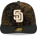 czarna-zakrzywiona-czapka-59fifty-low-profile-floral-cord-three-looms-printed-corduroy-san-diego-padres-mlb-od-new-era