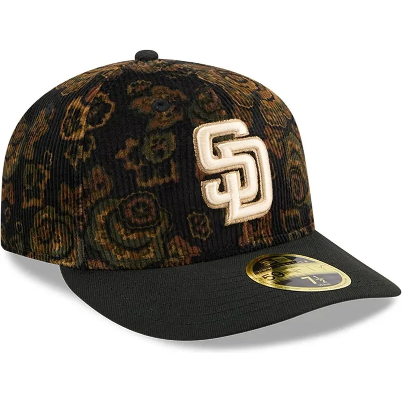 petten-gebogen-zwart-fitted-59fifty-low-profile-floral-cord-three-looms-printed-corduroy-van-san-diego-padres-mlb-van-new-era petten-gebogen-zwart-fitted-59fifty-low-profile-floral-cord-three-looms-printed-corduroy-van-san-diego-padres-mlb-van-new-era