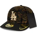 cappellino-curvo-nero-chiuso-59fifty-low-profile-floral-cord-three-looms-printed-corduroy-dei-los-angeles-dodgers-mlb-di-new