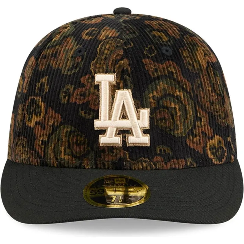 cap-gebogen-black-ajustada-59fifty-low-profile-floral-cord-three-looms-printed-corduroy-van-los-angeles-dodgers-mlb-van-new-era