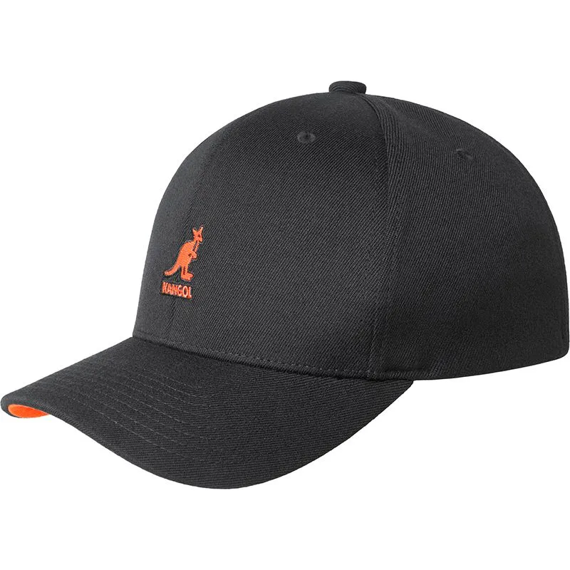 petten-gebogen-zwart-fitted-wool-flexfit-baseball-beluga-black-van-kangol