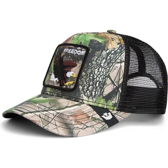 Petten gebogen camouflage snapback Freedom Eagle Camouflage Seasonal Real Tree The Farm van Goorin Bros.