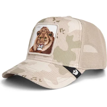 Gorra trucker beige león King Corduroy Camo The Farm de Goorin Bros.