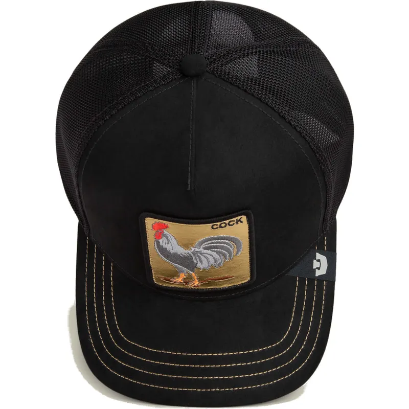 cappellino-trucker-nero-gallo-cock-golden-suede-the-farm-di-goorin-bros