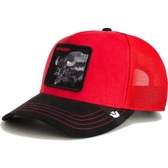 Petten gebogen rood snapback búfalo Ruthless Buffalo Suede The Farm The Farm van Goorin Bros.