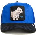 cappellino-trucker-blu-e-nero-cane-pitbull-flex-pitbull-suede-the-farm-di-goorin-bros