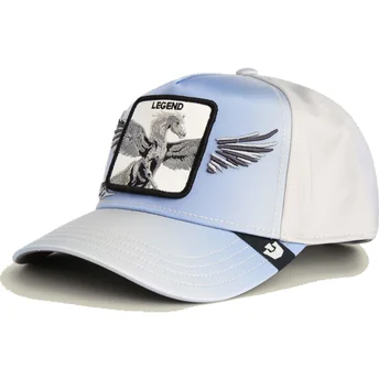 Petten gebogen blauw snapback Legend Flare Up Wings The Farm van Goorin Bros.