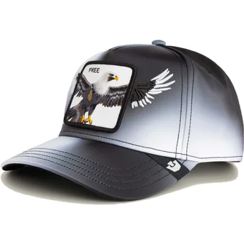 Gorra curva negra snapback águila Free Steal This Hat Wings The Farm de Goorin Bros.