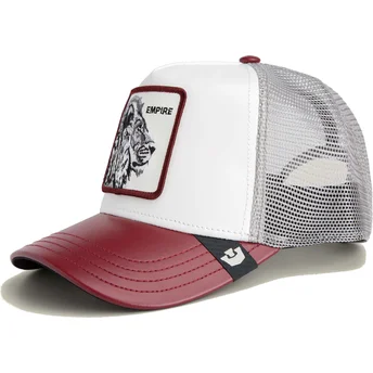 Cappellino trucker bianco e rosso leone Empire Courtside The Farm di Goorin Bros.