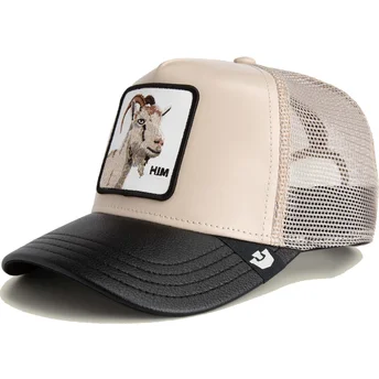 Goorin Bros. Courtside The Farm beige og sort trucker cap med ged
