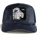 petten-gebogen-marineblauw-snapback-king-lion-velour-the-farm-van-goorin-bros
