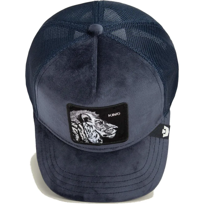 petten-gebogen-marineblauw-snapback-king-lion-velour-the-farm-van-goorin-bros