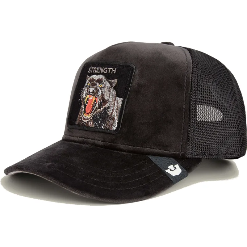 petten-gebogen-zwart-snapback-strength-panther-velour-the-farm-van-goorin-bros