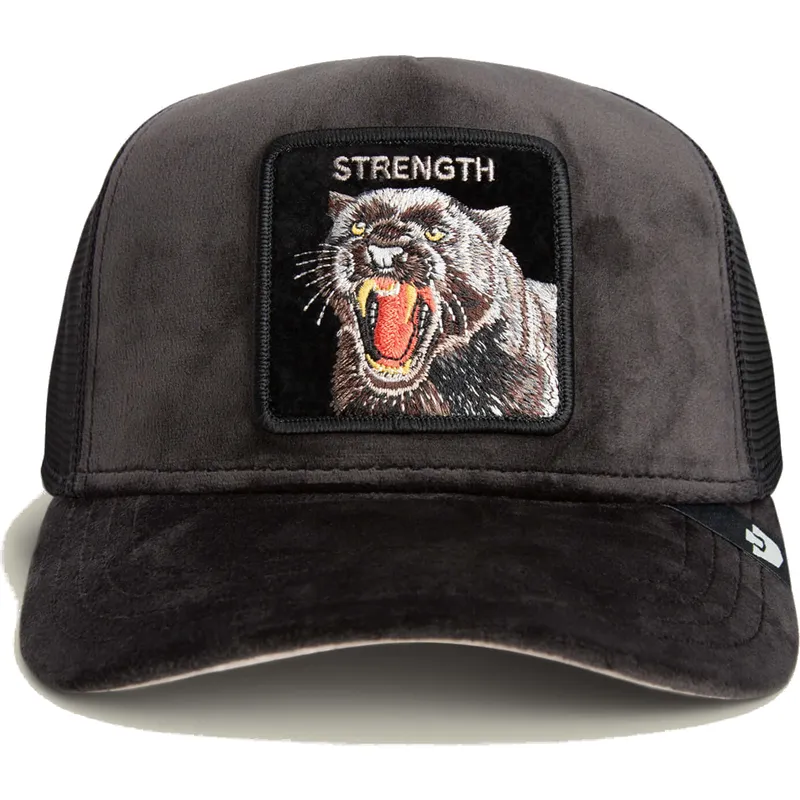 petten-gebogen-zwart-snapback-strength-panther-velour-the-farm-van-goorin-bros