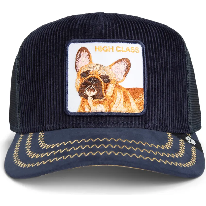 cappellino-trucker-blu-marino-cane-bulldog-francese-high-class-remix-the-farm-di-goorin-bros