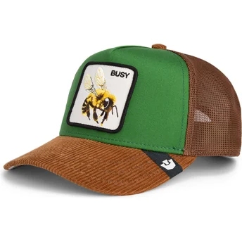 Goorin Bros. Busy Remix The Farm grøn og brun bi trucker kasket.