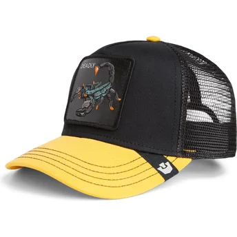 Goorin Bros. The Farm Deadly Sport sort og gul skorpion trucker kasket.