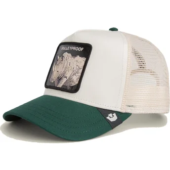 Goorin Bros. Bulletproof Bulletproof Sport The Farm hvid og grøn næsehorn trucker kasket