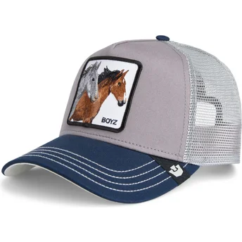 Cappello trucker grigio e blu cavallo The Boyz Sport The Farm di Goorin Bros.