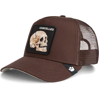 Goorin Bros. The Farm The Cancelled Skull Grit brun trucker kasket med kranie.
