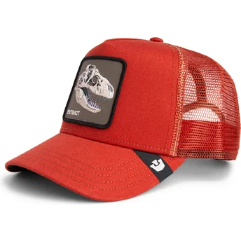 Trucker kasket rød dinosaur T-Rex The Extinct Skull Grit...