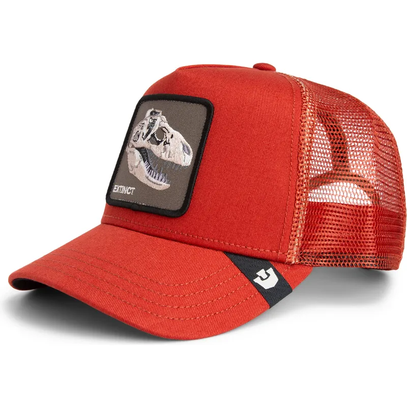 trucker-cap-rot-dinosaurier-t-rex-the-extinct-skull-grit-the-farm-von-goorin-bros