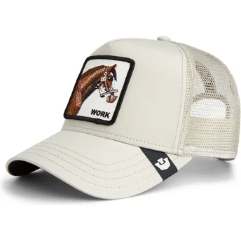 Hvid trucker-kasket med hest Work Horse Grit The Farm fra Goorin Bros.